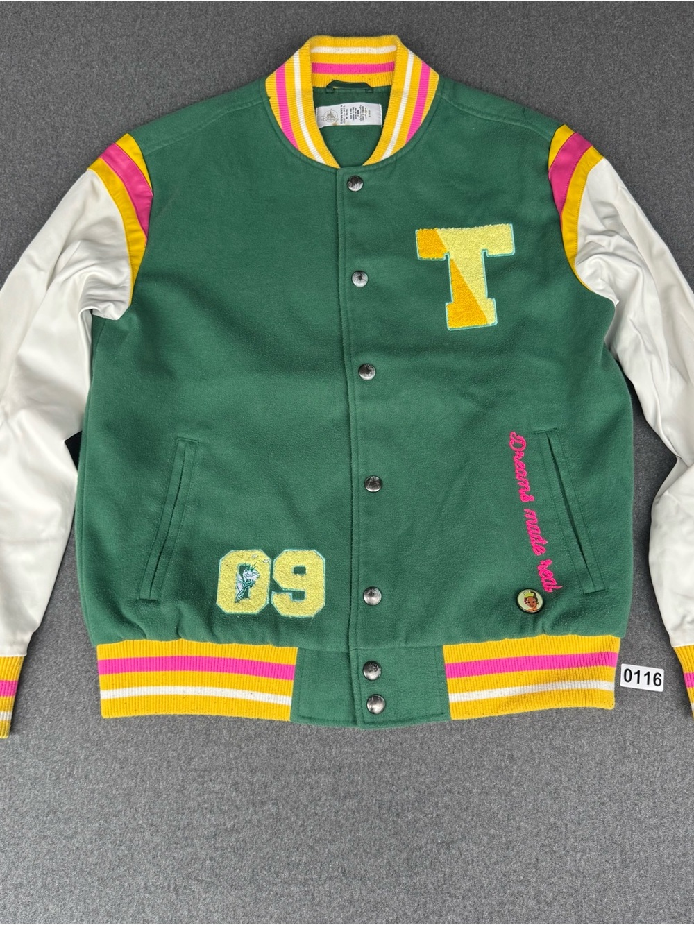 Disneyland Varsity Jacket Tiana Almost There Green Size M